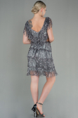 Partykleid Kurz Schuppig Grau ABK1674