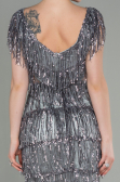 Partykleid Kurz Schuppig Grau ABK1674