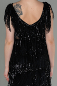 Partykleid Kurz Schuppig Schwarz ABK1674