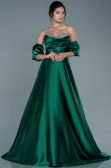 Abendkleid Lang Satin Smaragdgrün ABU2614