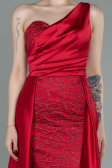 Abendkleid Lang Satin Rot ABU2933
