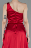 Abendkleid Lang Satin Rot ABU2933