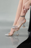 Party-Schuhe Steinbesetzt Gold-Metallic MJ1057