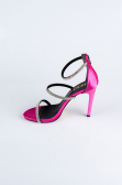 Fuchsie Party-Schuhe Satin AB2001