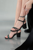 Party-Schuhe Satin Schwarz ABS1104