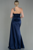 Abschlusskleid Lang Satin Marineblau ABU2965