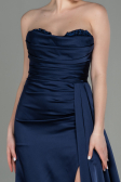 Abschlusskleid Lang Satin Marineblau ABU2965