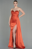 Abschlusskleid Lang Satin Orange ABU2965