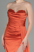 Abschlusskleid Lang Satin Orange ABU2965