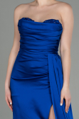 Abschlusskleid Lang Satin Sächsischblau ABU2965