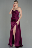 Abschlusskleid Lang Satin Kirschrot ABU2965