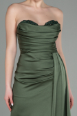 Abschlusskleid Lang Satin Öl Grün ABU2965