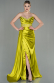 Pistaziengrün Abendkleid Satin Lang ABU2127