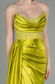 Pistaziengrün Abendkleid Satin Lang ABU2127