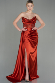 Zimtfarben Abendkleid Satin Lang ABU2127