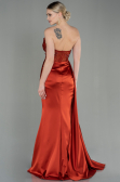 Zimtfarben Abendkleid Satin Lang ABU2127