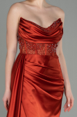 Zimtfarben Abendkleid Satin Lang ABU2127