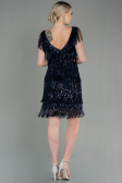 Partykleid Kurz Schuppig Marineblau ABK1674
