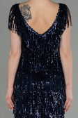 Partykleid Kurz Schuppig Marineblau ABK1674