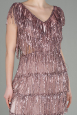Partykleid Kurz Schuppig Puder ABK1674