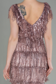 Partykleid Kurz Schuppig Puder ABK1674