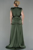 Kleider in Großen Größen Lang Satin Khaki ABU2969