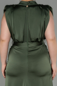 Kleider in Großen Größen Lang Satin Khaki ABU2969