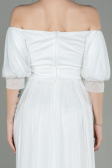 Abendkleid Lang Weiß ABU2983