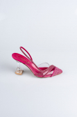 Fuchsie Party-Schuhe Steinbesetzt MJ1057