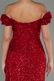 Abendkleid Lang Schuppig Rot ABU2987