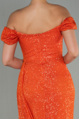 Abendkleid Lang Schuppig Orange ABU2987
