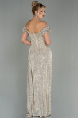 Abendkleid Lang Schuppig Nerzbraun ABU2987