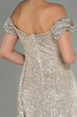 Abendkleid Lang Schuppig Nerzbraun ABU2987