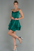 Partykleid Kurz Satin Smaragdgrün ABK1691
