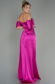 Fuchsie Abendkleid Satin Lang ABU2661