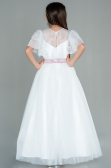 Abendkleid für Kinder Vorne Kurz-Hinten Lang Weiß ABO103