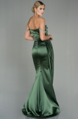 Öl Grün Abendkleid Satin Lang ABU2618