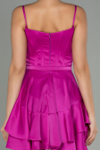 Partykleid Kurz Satin Fuchsie ABK1691