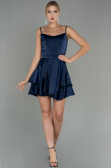 Partykleid Kurz Satin Marineblau ABK1691