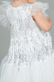 Abendkleid für Kinder Midi Schuppig Weiß ABK1718
