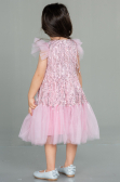 Abendkleid für Kinder Midi Schuppig Puder ABK1718