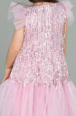 Abendkleid für Kinder Midi Schuppig Puder ABK1718