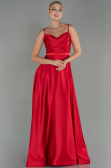 Abendkleid Lang Satin Rot ABU1601