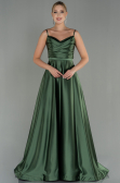 Öl Grün Abendkleid Satin Lang ABU1601