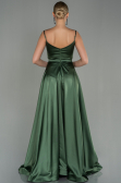 Öl Grün Abendkleid Satin Lang ABU1601