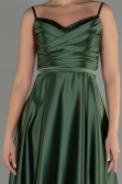 Öl Grün Abendkleid Satin Lang ABU1601