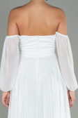 Weiß Abschlusskleid Lang Chiffon ABU2457