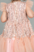 Abendkleid für Kinder Midi Schuppig Lachs ABK1718