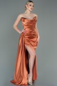 Lachs Abschlusskleid Lang ABU1724