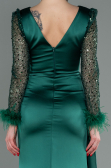 Abendkleid Lang Satin Smaragdgrün ABU3080